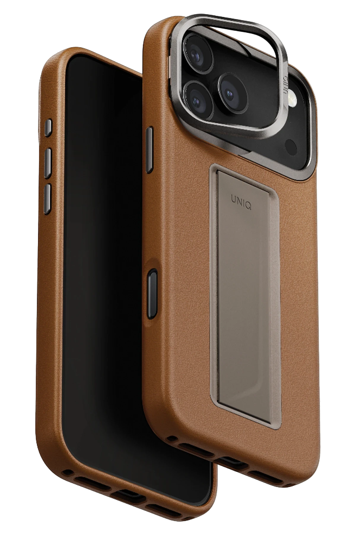 Uniq Apple iPhone 17 Pro Max Heldro Pro Magsafe Standlı Deri Telefon Kılıfı
