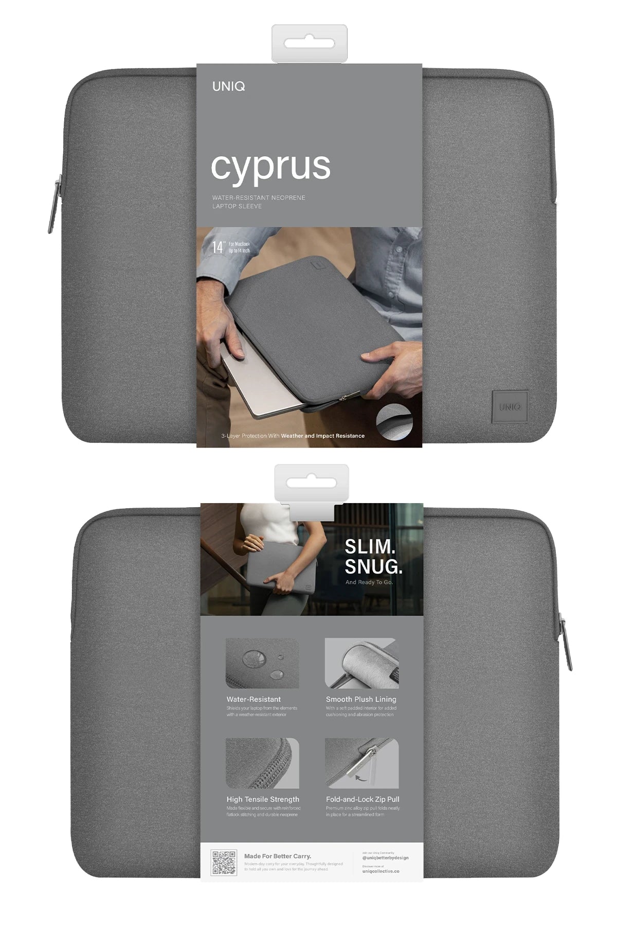 Uniq Cyprus Su Geçirmez Neopren Kumaş 14inç Laptop Çanta