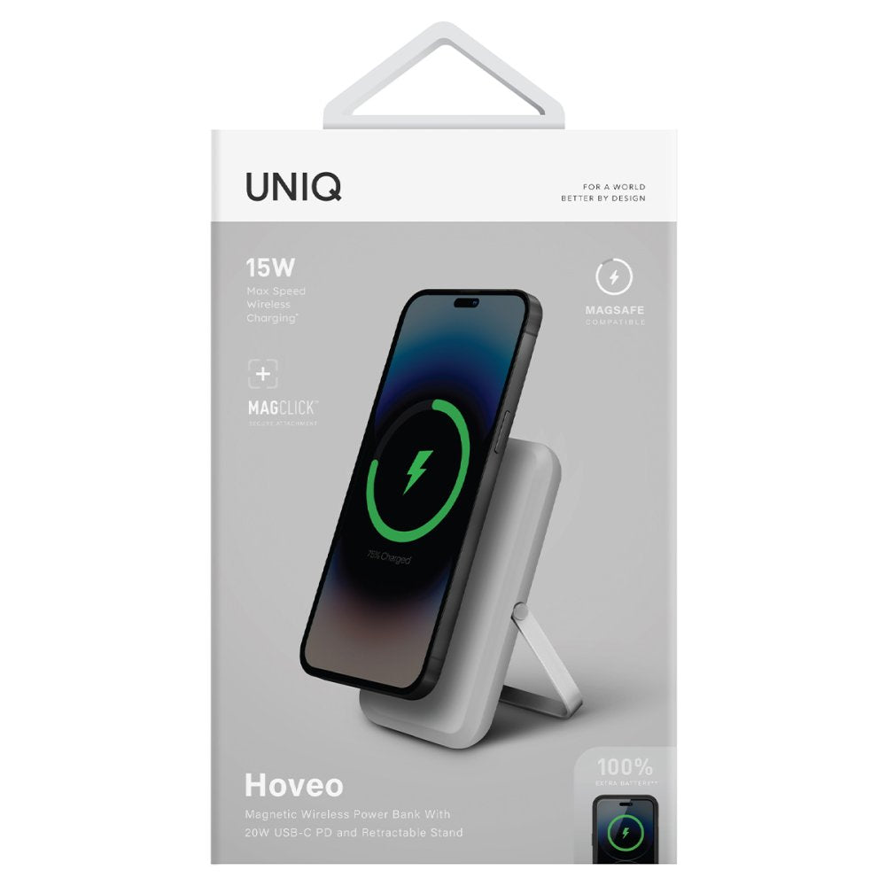 Uniq Hoveo 5.000mAh Manyetik PD Kablosuz Type-C Standlı Powerbank