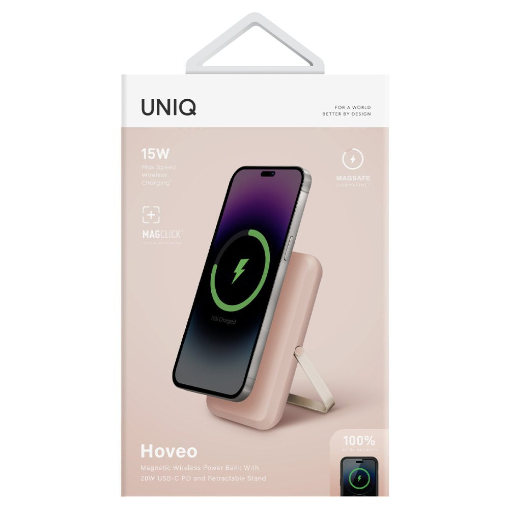 Uniq Hoveo 5.000mAh Manyetik PD Kablosuz Type-C Standlı Powerbank