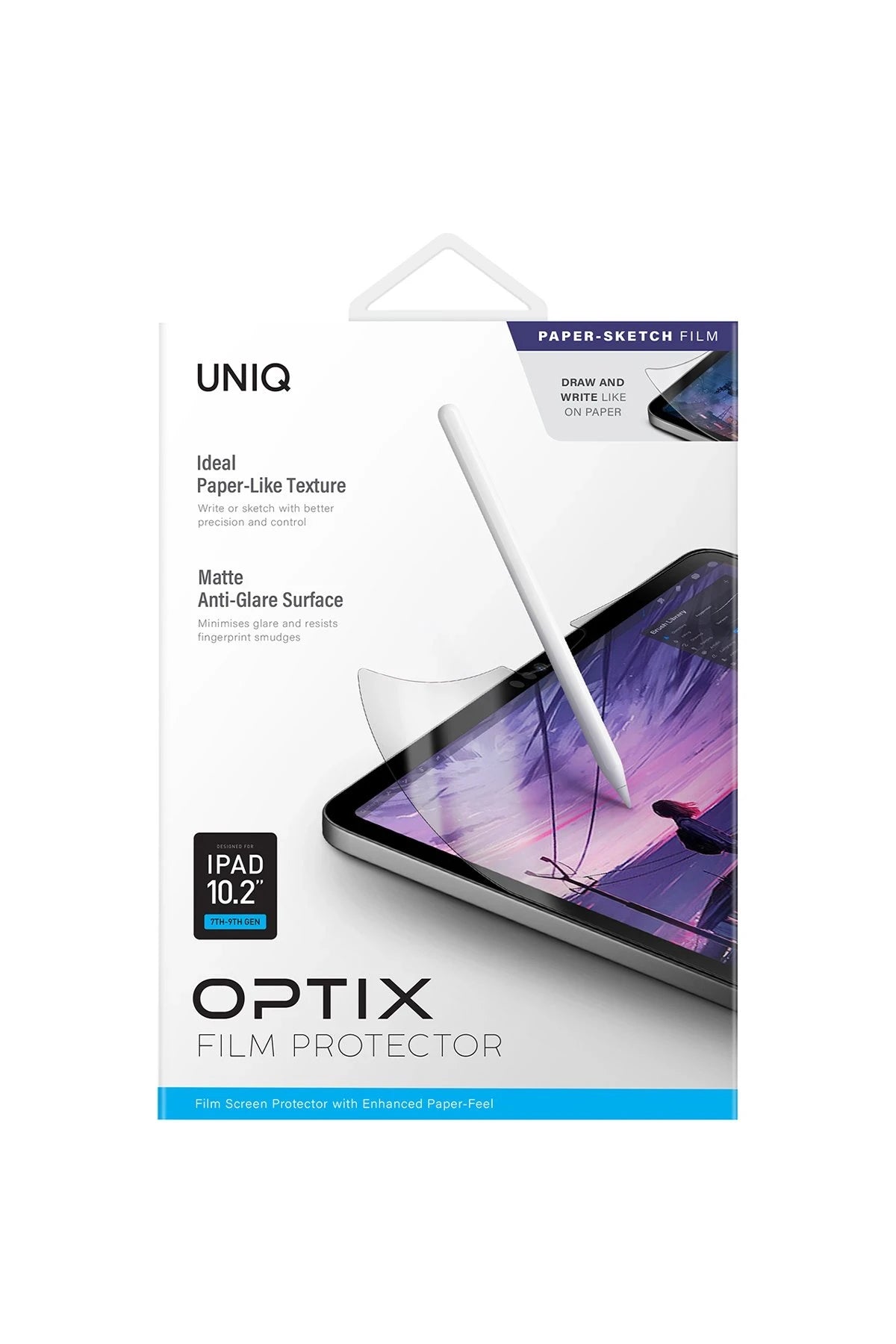 Uniq iPad 10.2 (9.nesil) Optix Paper Sketch Tablet Nano Koruyucu