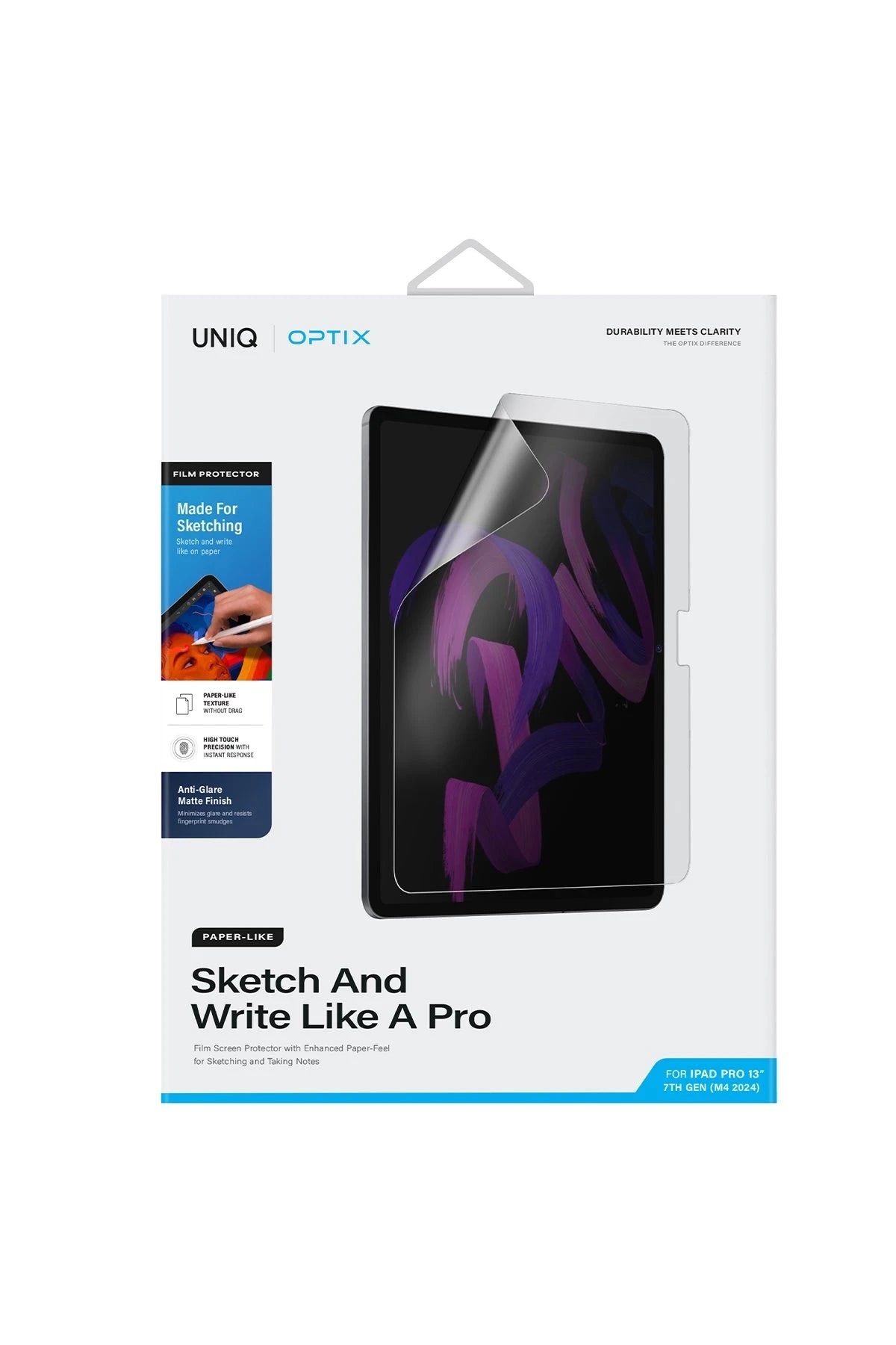 Uniq iPad Pro 13 (2024) Optix Paper Sketch Tablet Nano Koruyucu