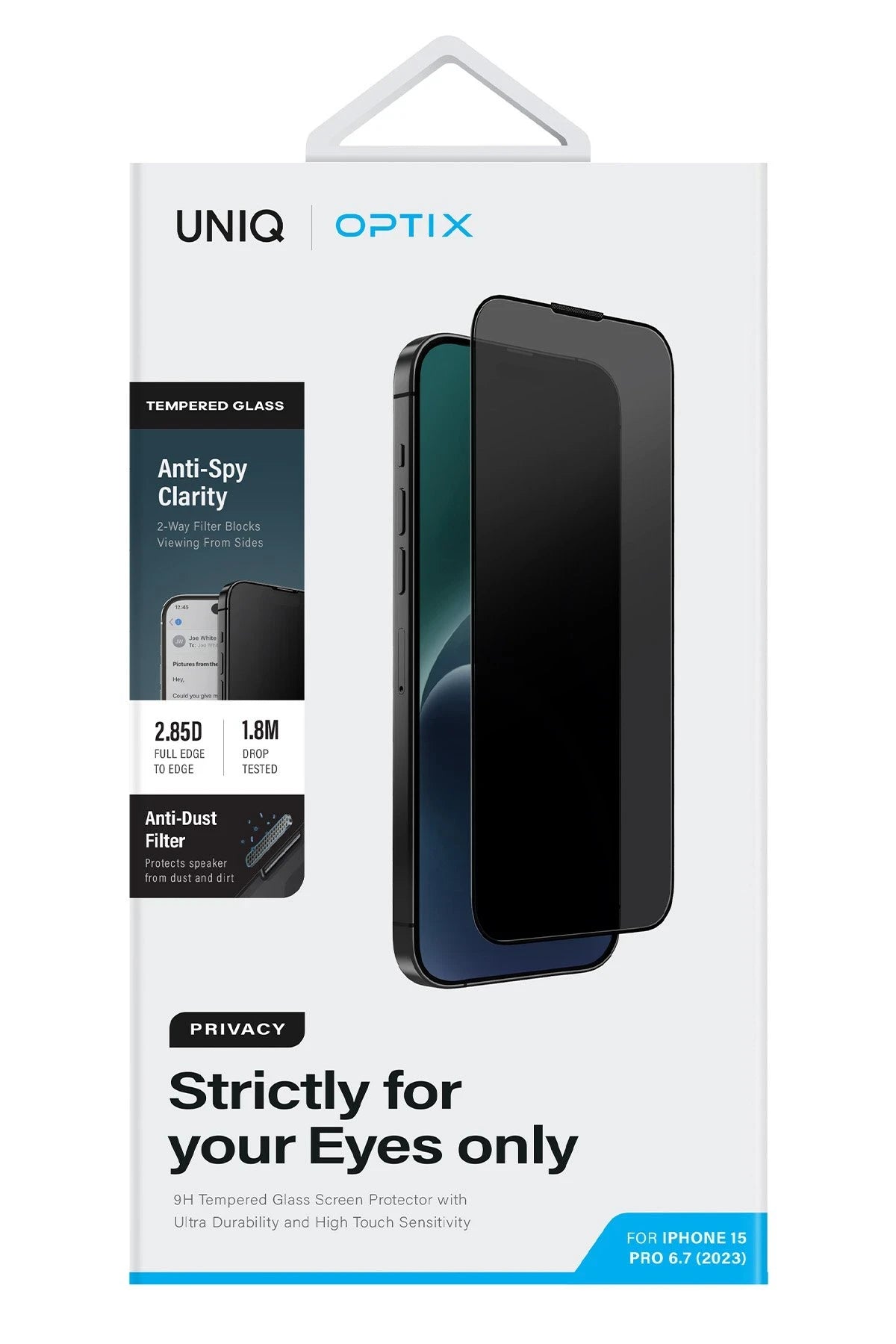 Uniq iPhone 15 Optix Hayalet Cam Ekran Koruyucu
