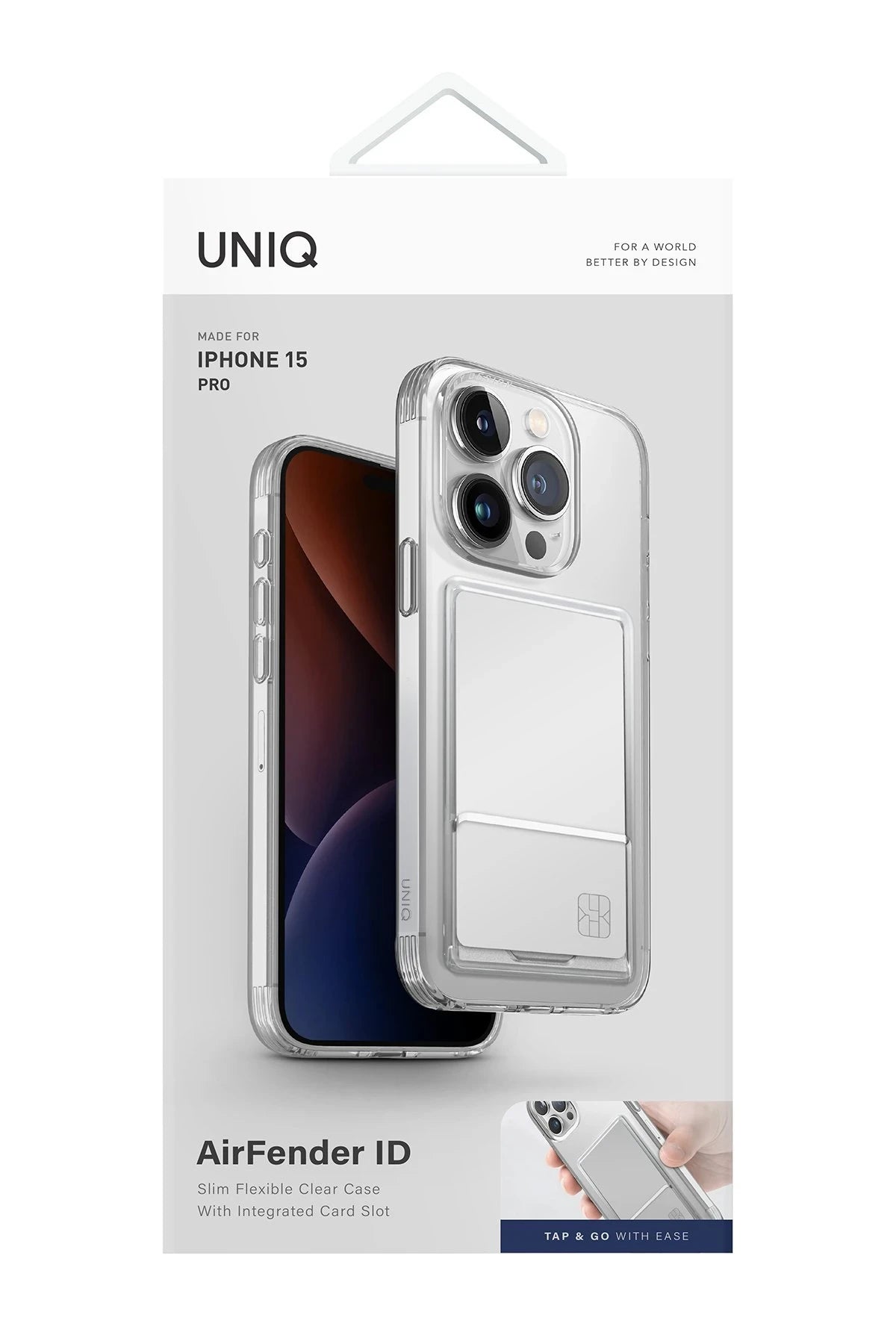 Uniq iPhone 15 Pro Air Fender Kartvizitli Telefon Kılıfı