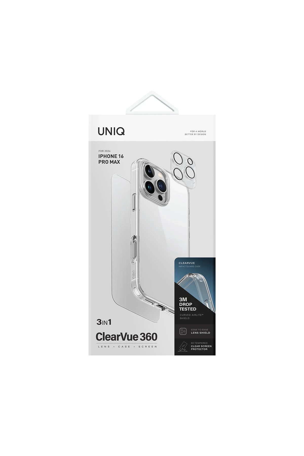 Uniq iPhone 16 Pro Clearvue 3in1 Set Telefon Kılıfı