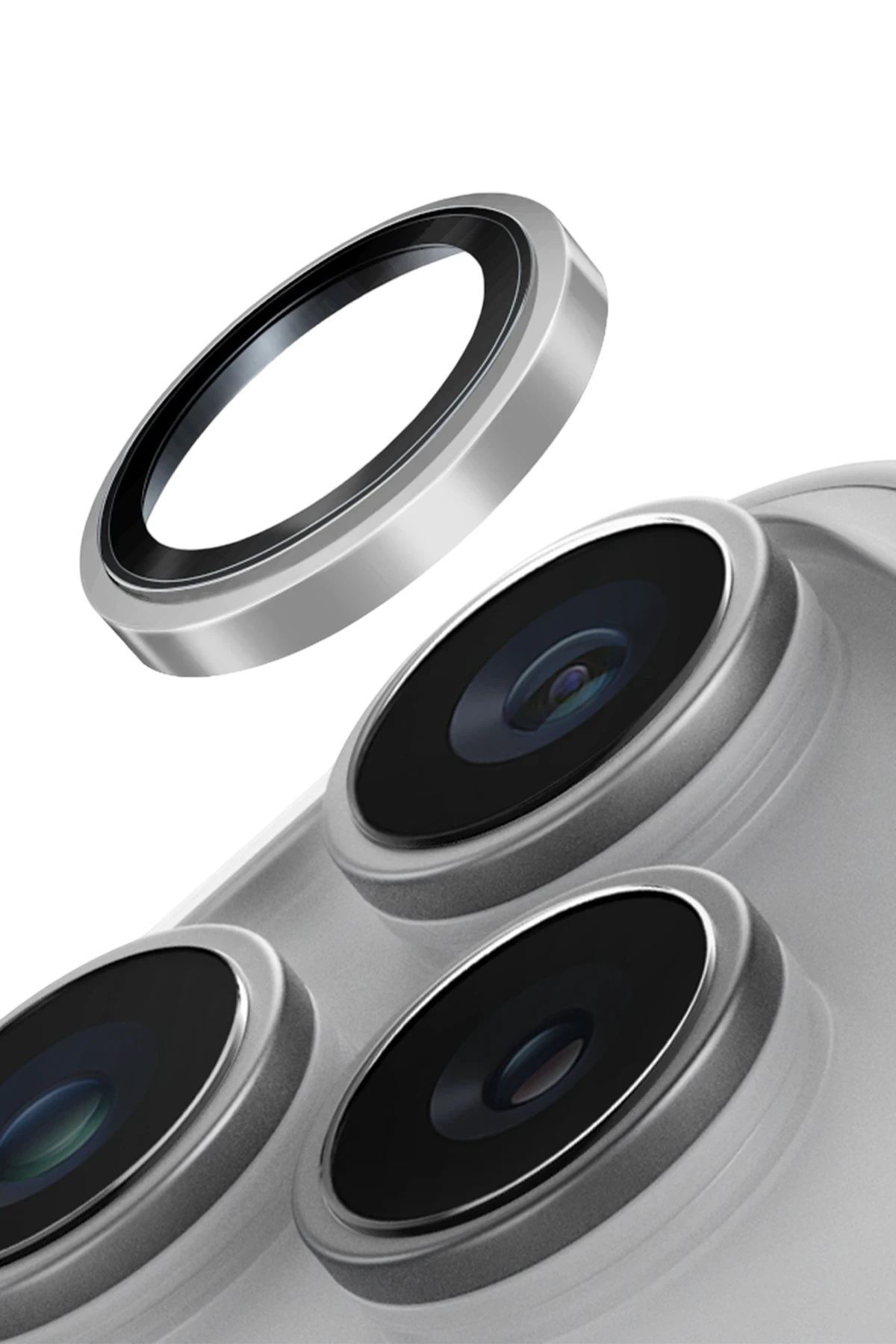 Uniq iPhone 17 Pro Max Optix Çelik Çerçeveli Sapphire Kamera Lens Koruyucu