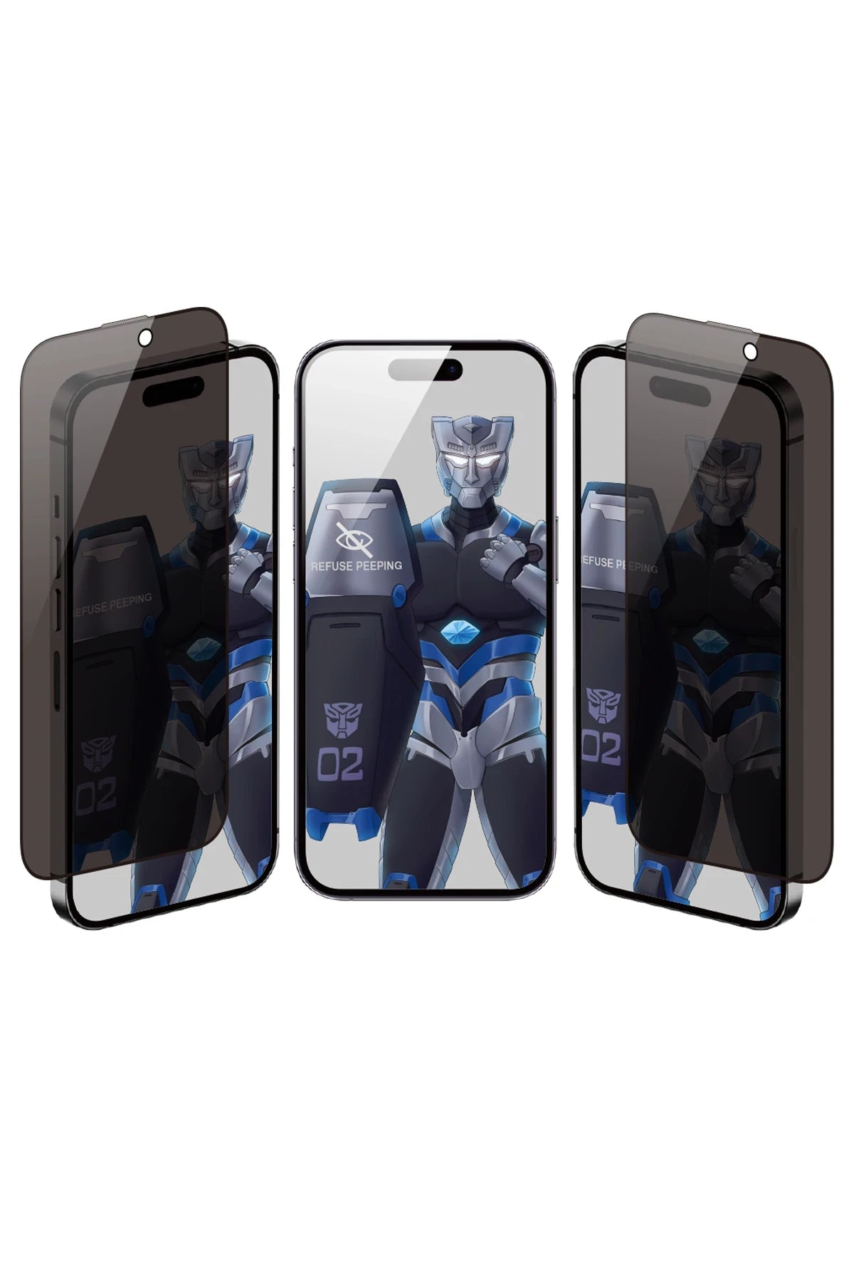 URR Apple iPhone 16 Plus 3D Anti-Peep Curved Hayalet Cam Ekran Koruyucu