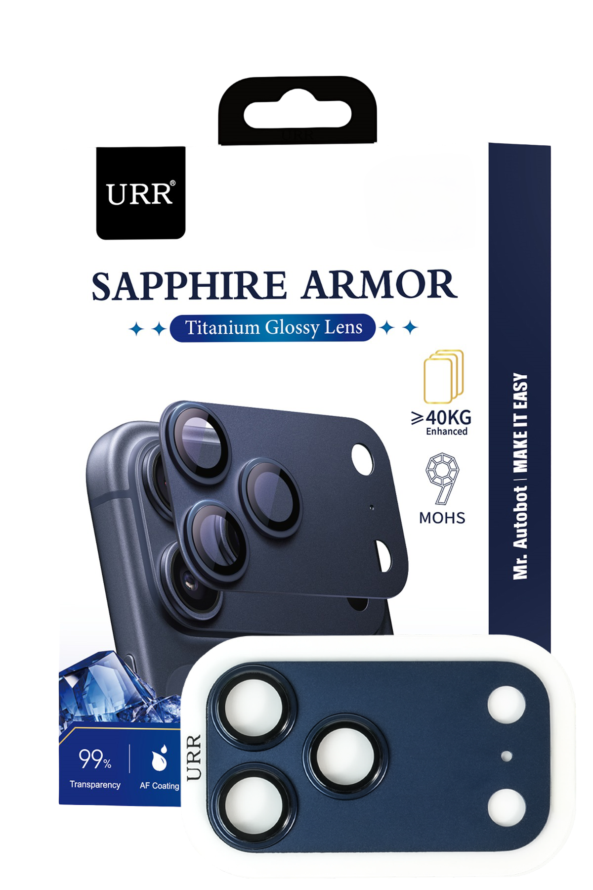 URR Apple iPhone 17 Pro Sapphire Armor Kamera Lens Koruyucu