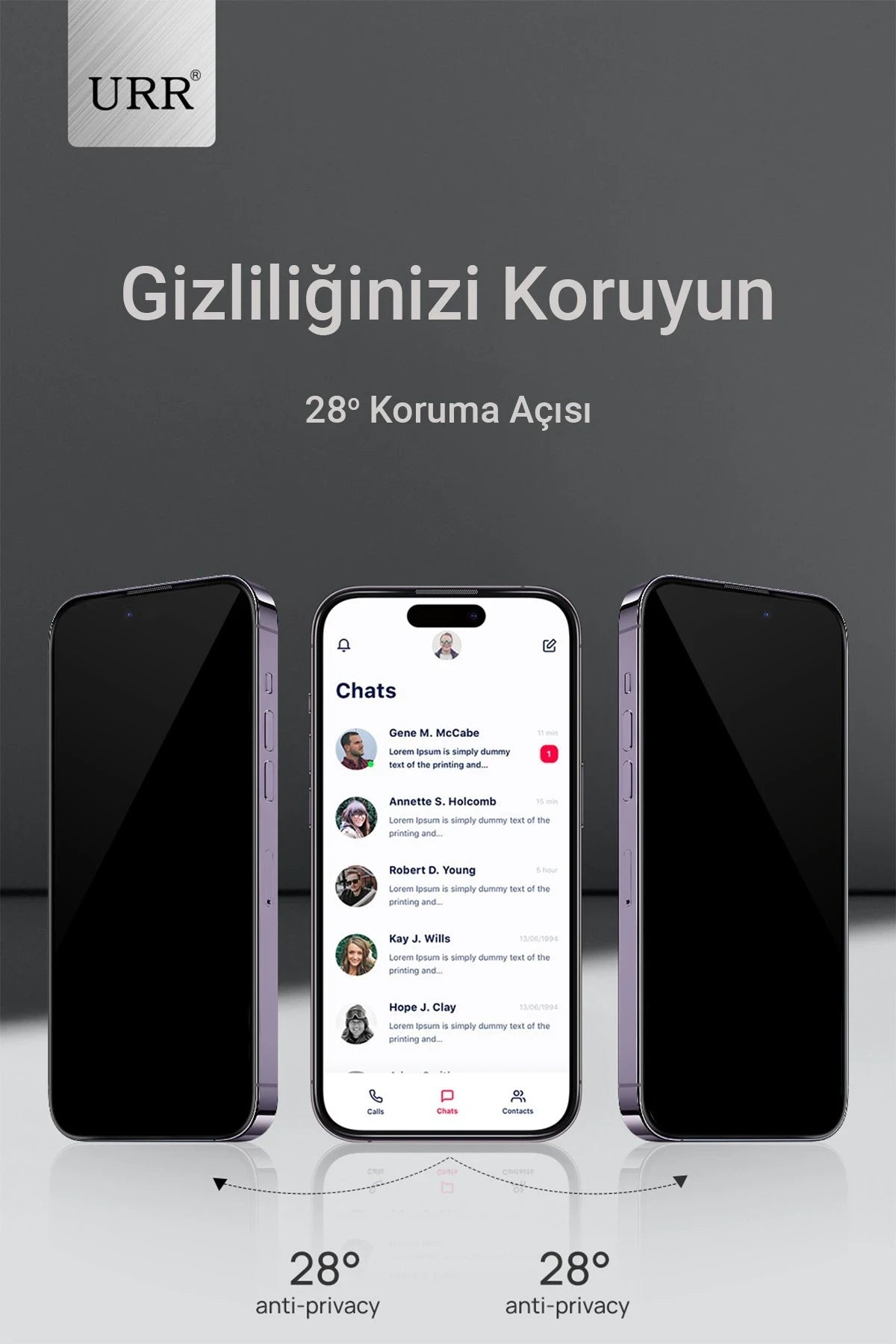 URR iPhone 15 Pro 3D Privacy Resin Edge Cam Ekran Koruyucu