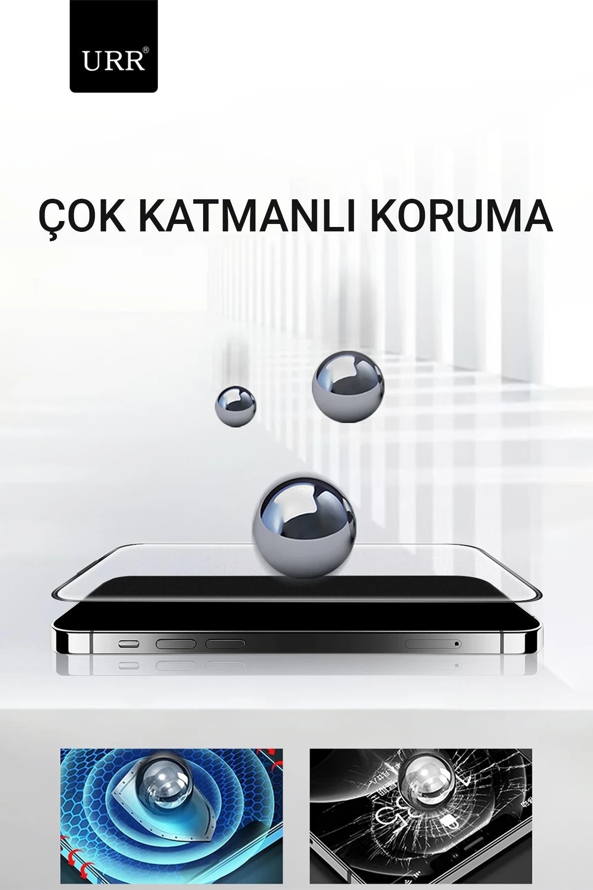 URR iPhone 15 Pro Max 3D Matte Antiglare Resin Edge Cam Ekran Koruyucu