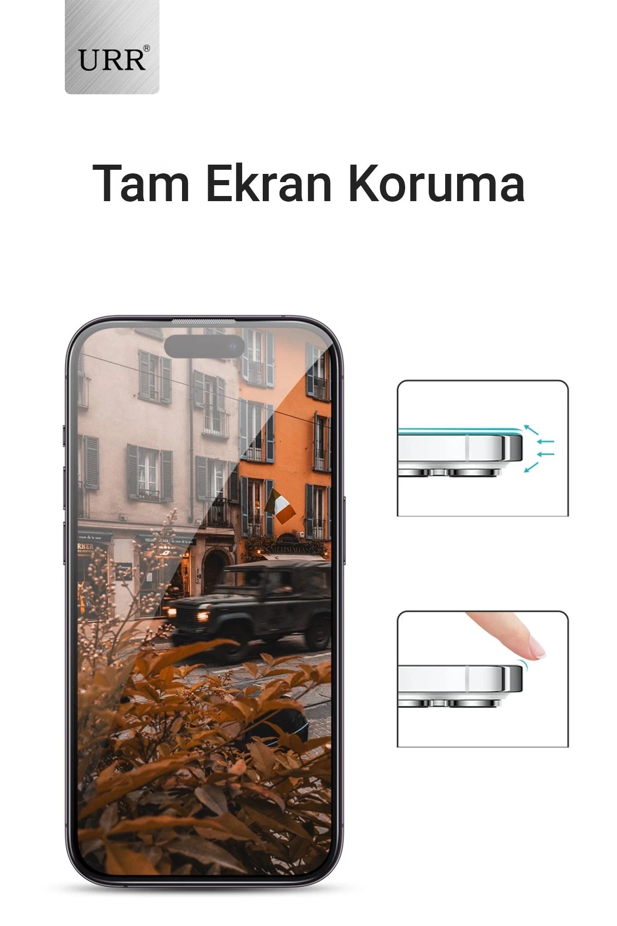 URR iPhone 15 Pro Max 3D Privacy Resin Edge Cam Ekran Koruyucu