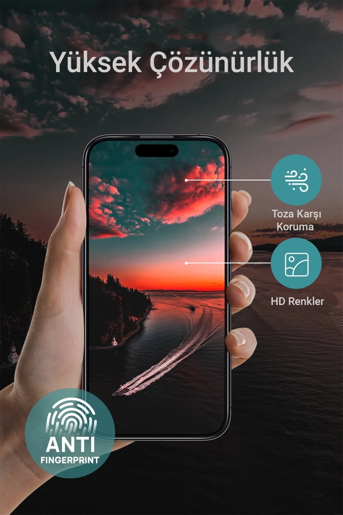 URR iPhone 15 Pro Max 3D Privacy Resin Edge Cam Ekran Koruyucu