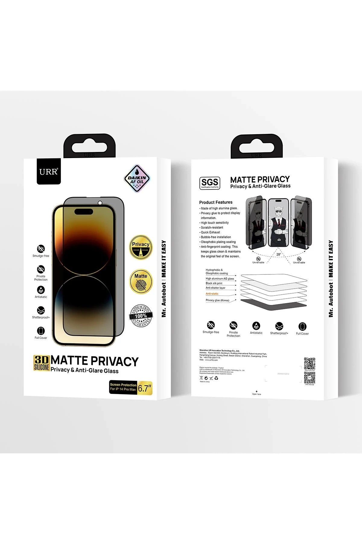 URR iPhone 15 Pro Max HD Privacy Cam Ekran Koruyucu