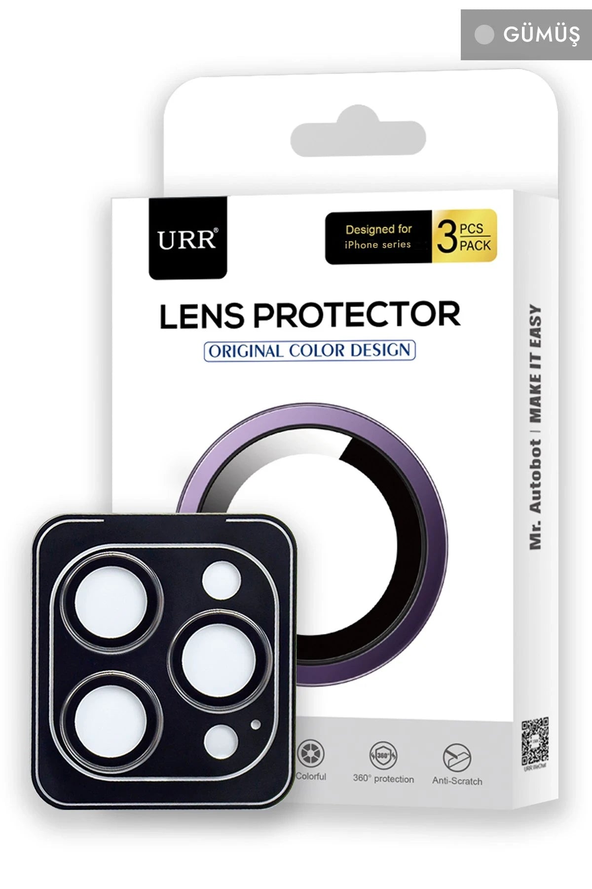 URR iPhone 15 Pro/ 15 Pro Max Titanium Alloy AR Kamera Lens Koruyucu