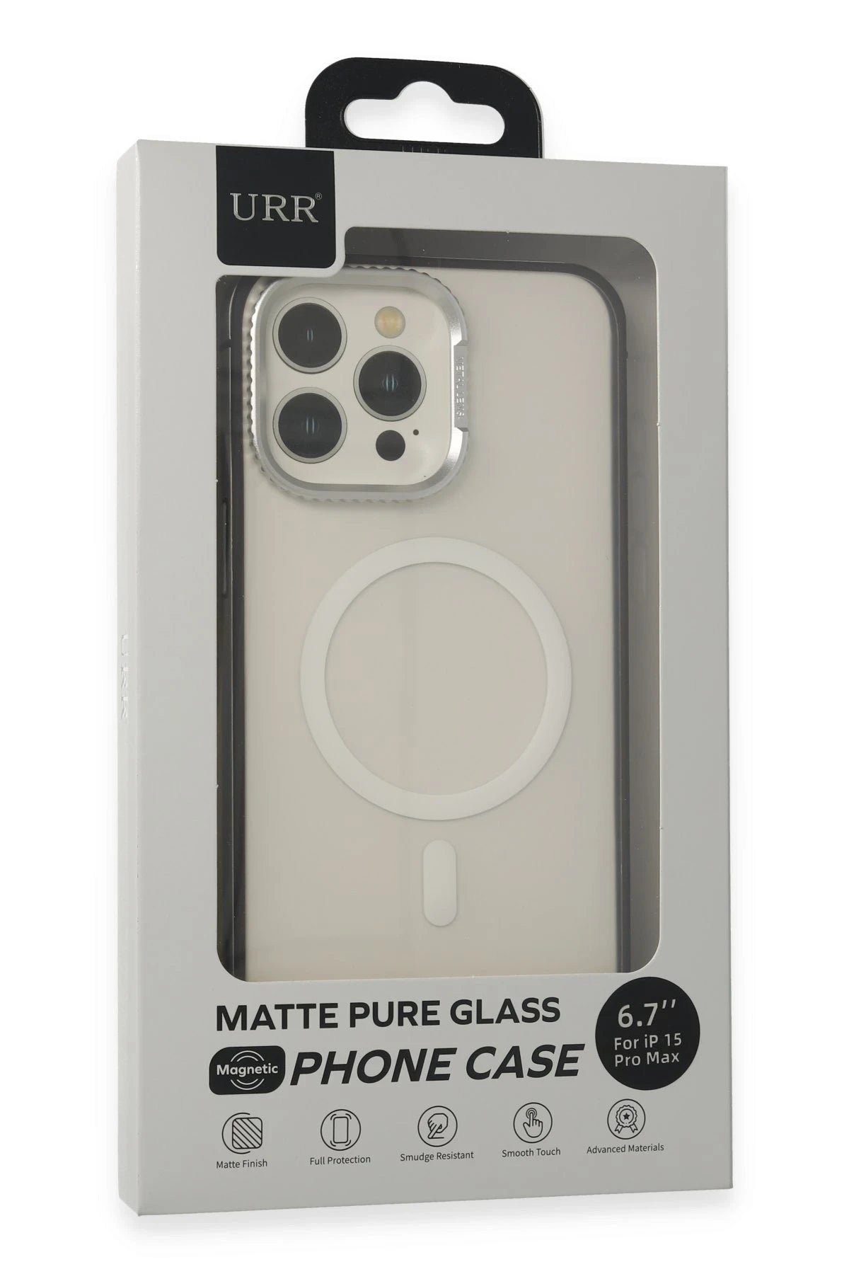 URR iPhone 15 Pro PVDSS Lens Titanium Edge Magsafe Telefon Kılıfı