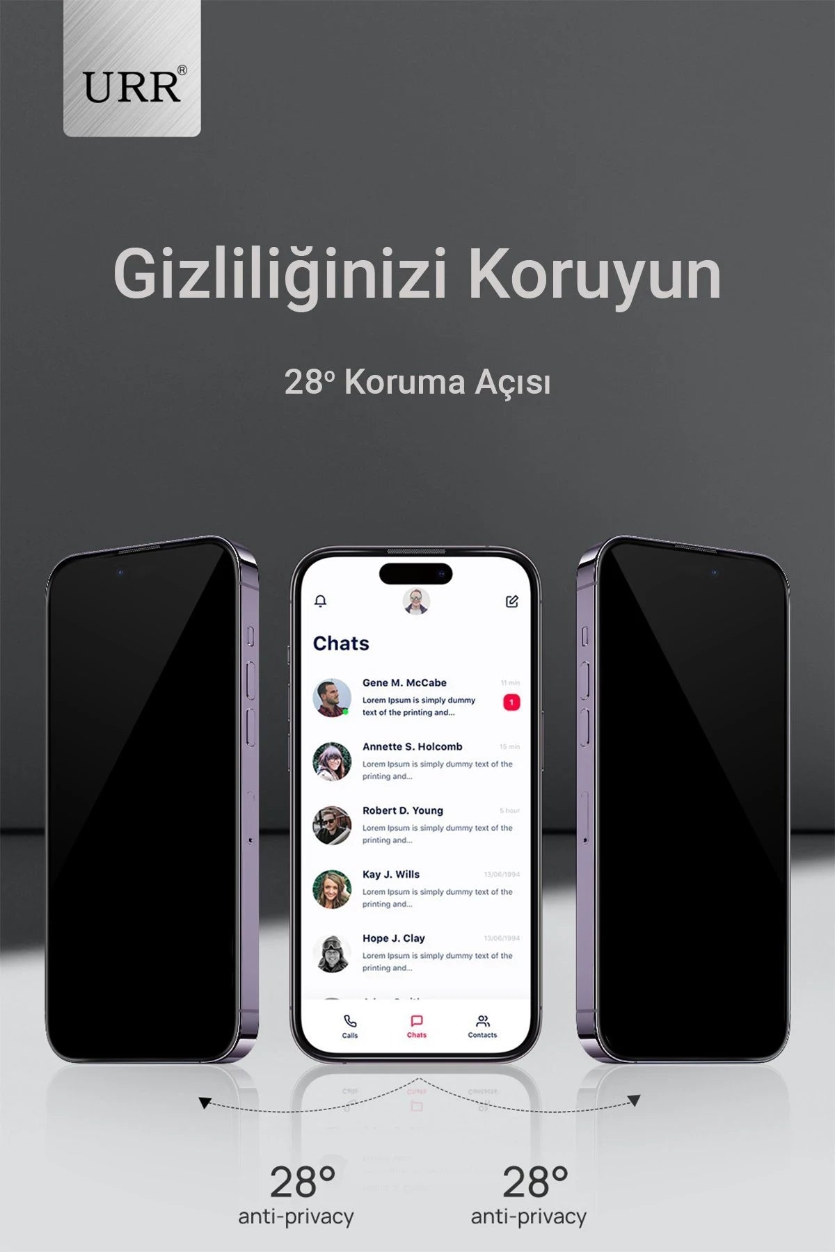 URR iPhone 16 Pro 3D Privacy Resin Edge Cam Ekran Koruyucu