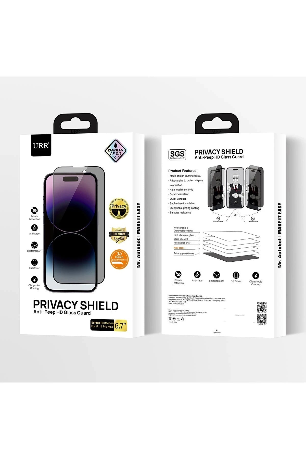 URR iPhone 16 Pro 3D Privacy Resin Edge Cam Ekran Koruyucu