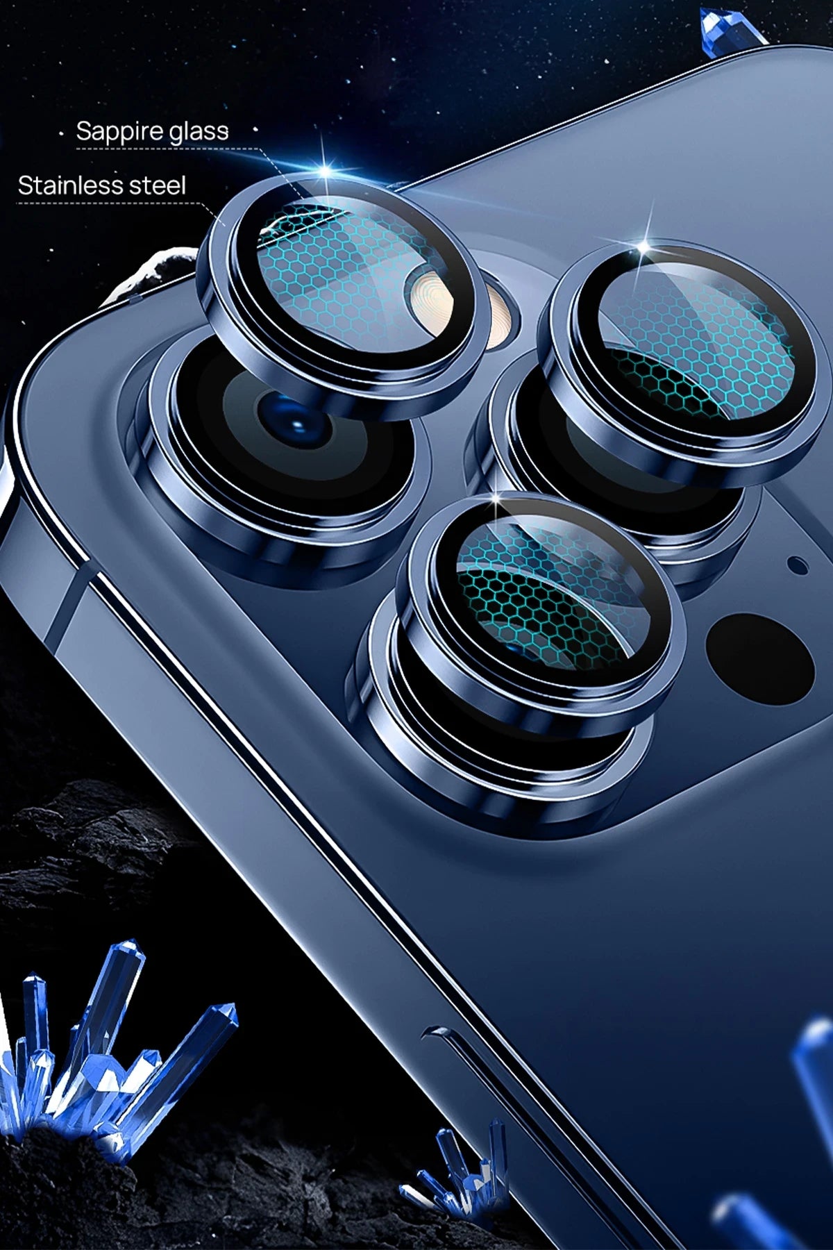 URR iPhone 17 Sapphire PVDSS Kamera Lens Koruyucu