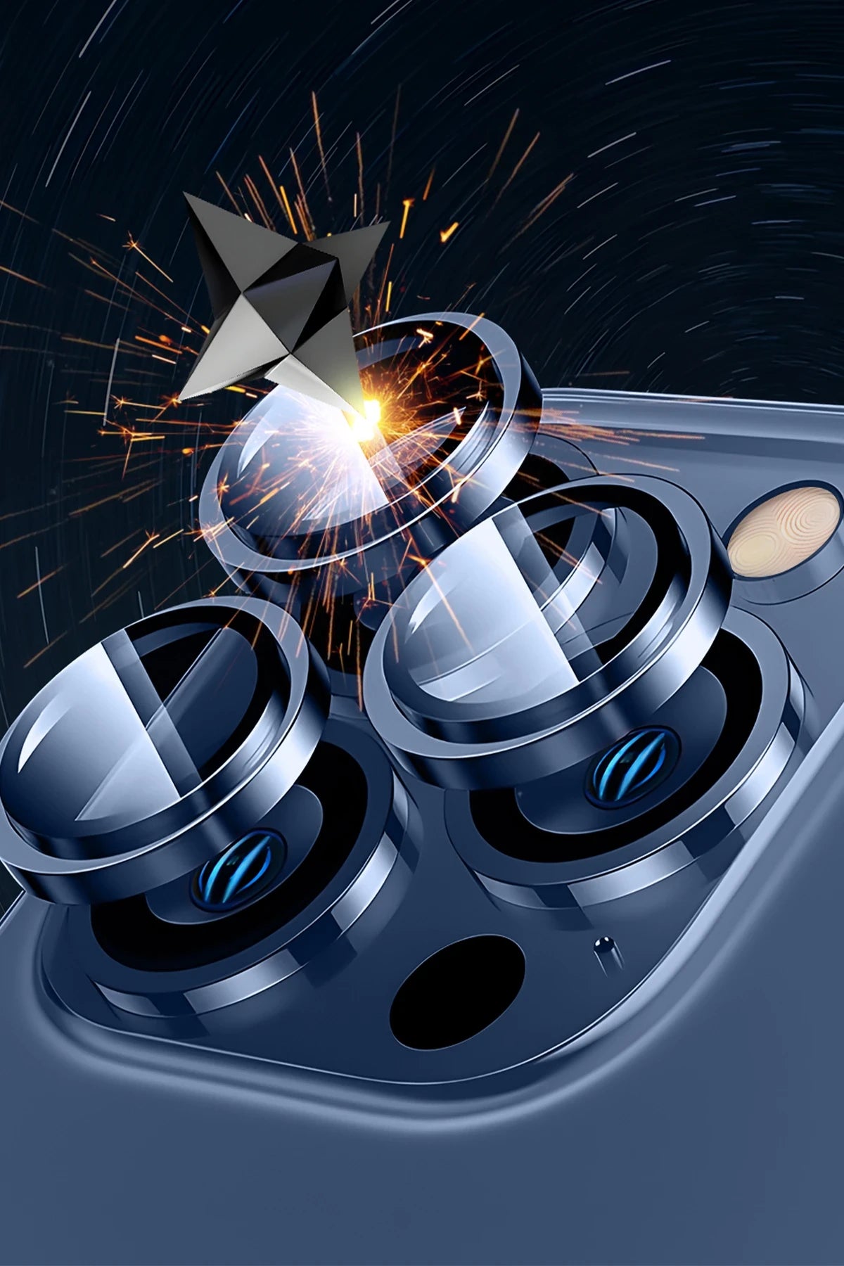 URR iPhone 17 Sapphire PVDSS Kamera Lens Koruyucu