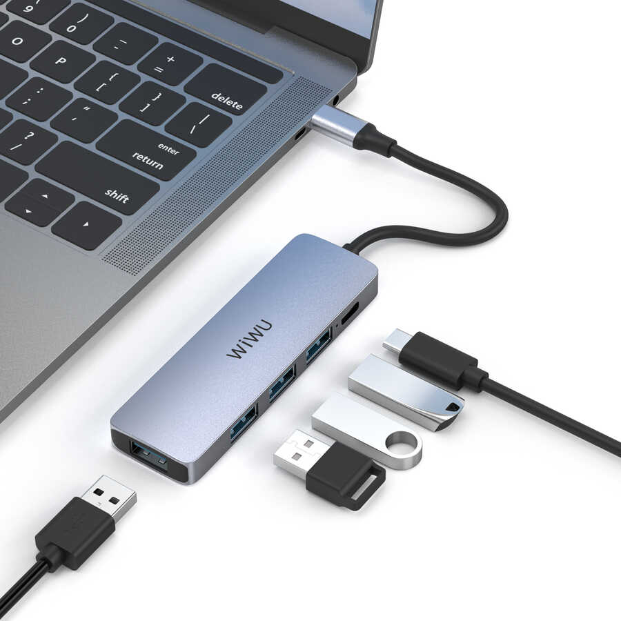 Wiwu Alpha A541BC 5 in 1 Type-C Hub 60W Pd Şarj Destekli Usb Çoğaltıcı - 2