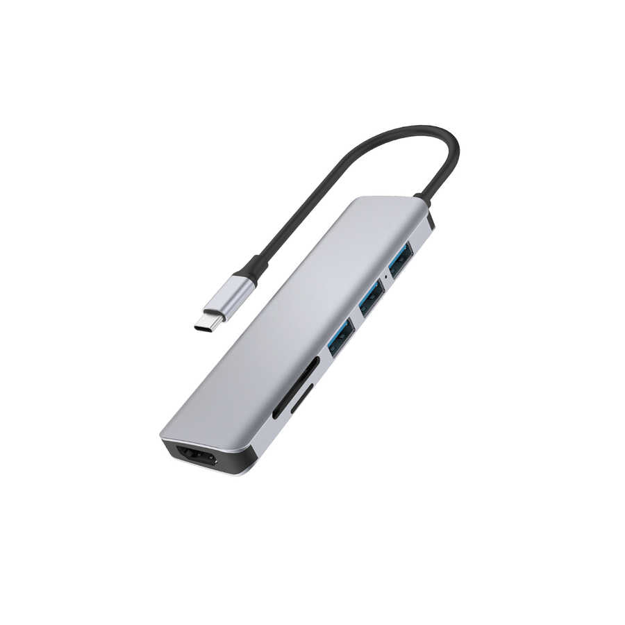 Wiwu Alpha A731HC 7 in 1 Type-C Hub 100W Şarj Destekli SD Kart-HDMI-USB Çoğaltıcı - 1