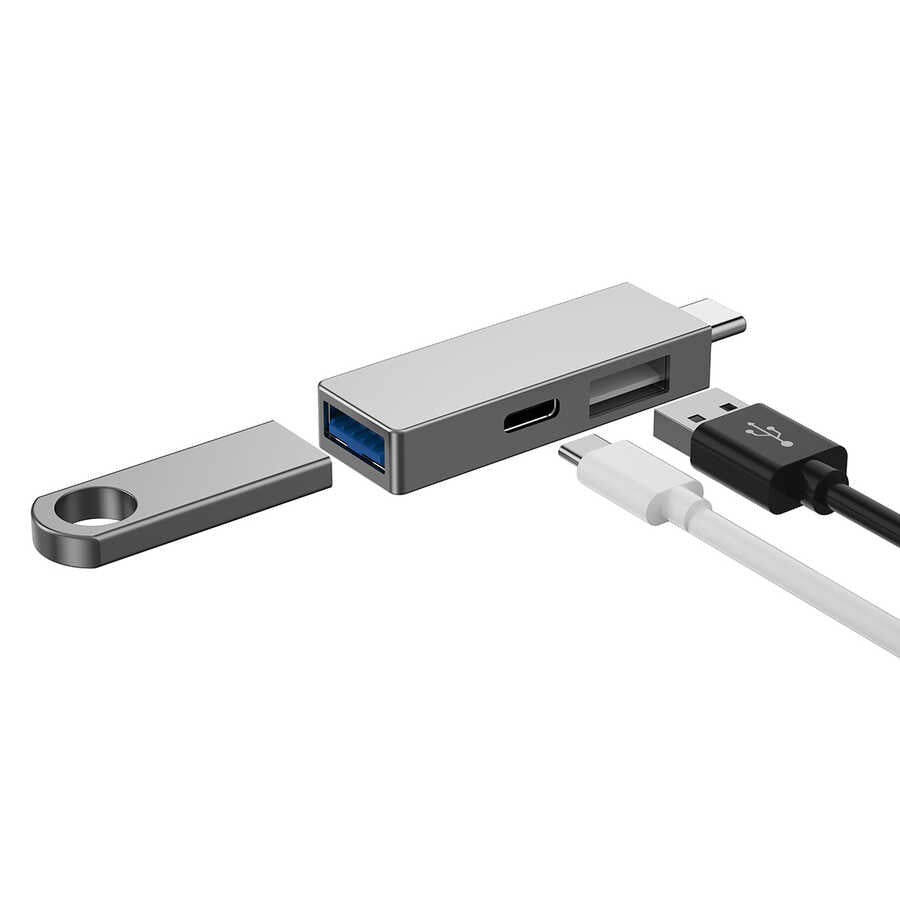 Wiwu Alpha T02 Pro 3 in 1 Type-C Hub PD Portlu Usb Çoğaltıcı - 4
