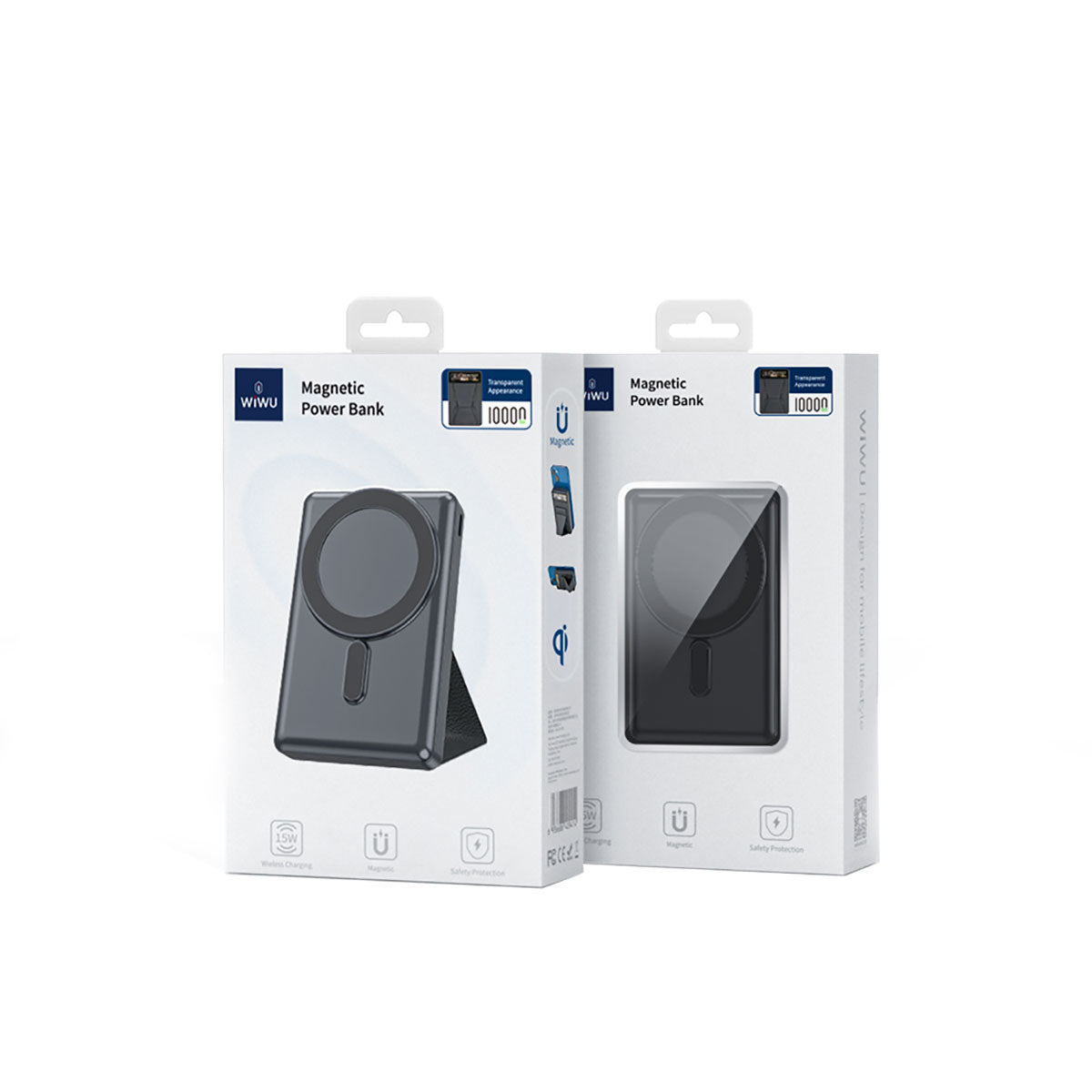 Wiwu JC-20 Hızlı Şarj Özellikli Standlı M-safe Wireless Transparan Powerbank 15W 10000mAh - 7
