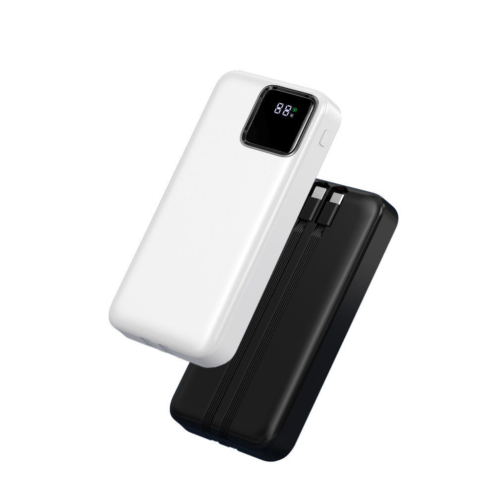 Wiwu JC-22 Dijital LED Ekran Şarj Göstergeli Type-C ve Lightning Kablolu Powerbank 22.5W 20000mAh - 1