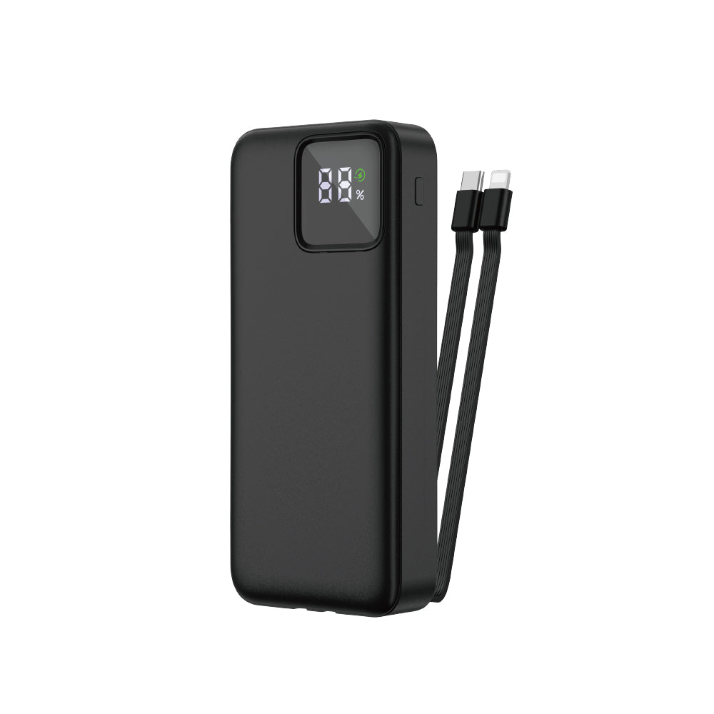 Wiwu JC-22 Dijital LED Ekran Şarj Göstergeli Type-C ve Lightning Kablolu Powerbank 22.5W 20000mAh - 3
