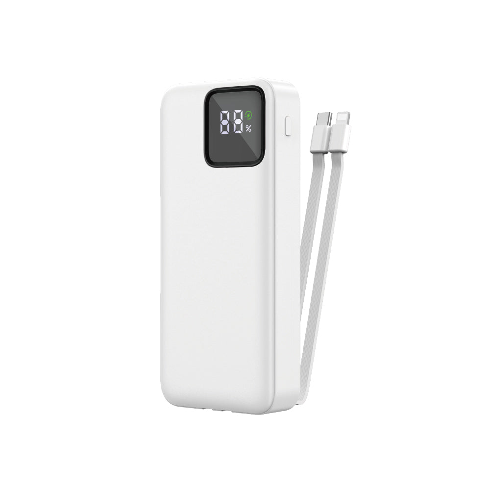 Wiwu JC-22 Dijital LED Ekran Şarj Göstergeli Type-C ve Lightning Kablolu Powerbank 22.5W 20000mAh - 4