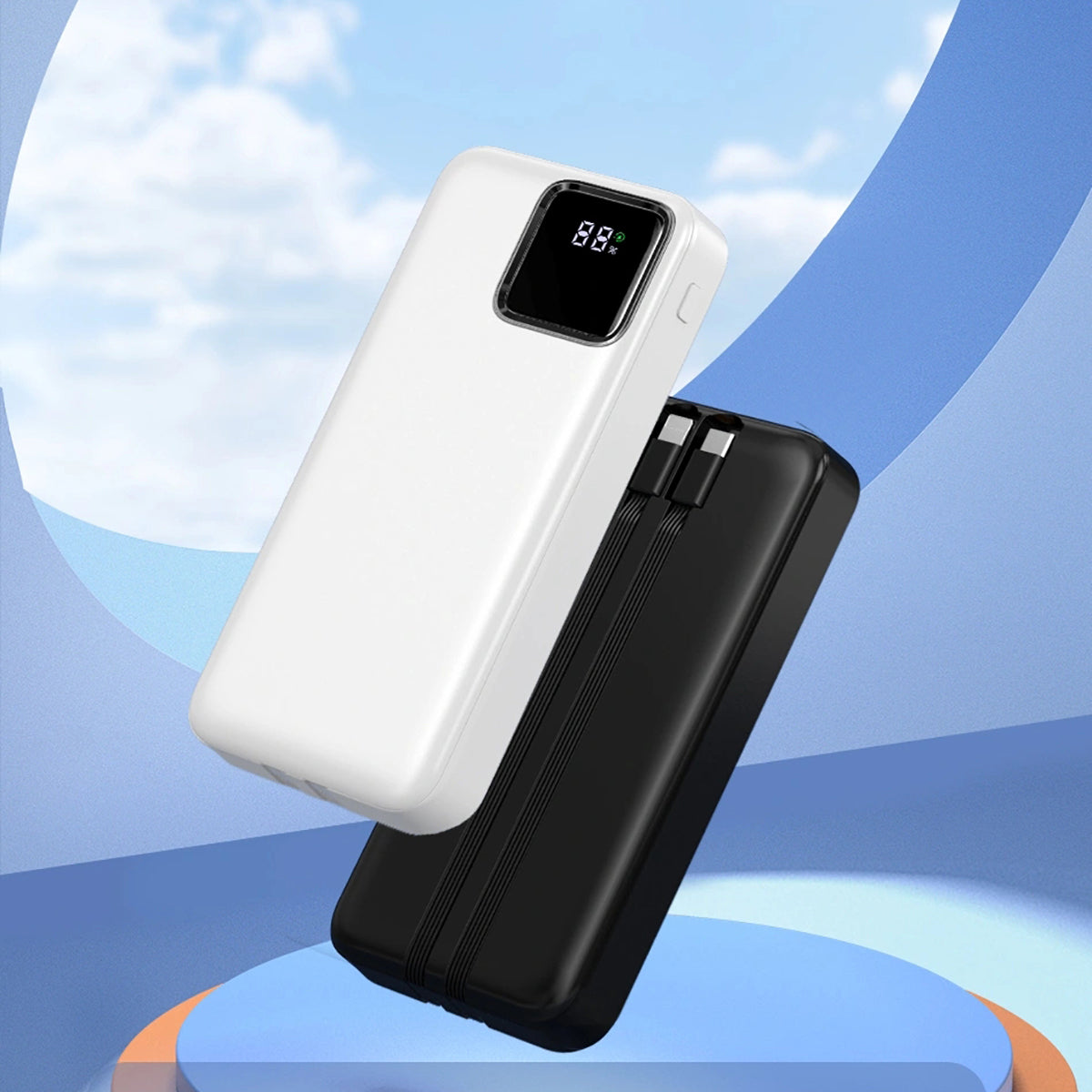 Wiwu JC-22 Dijital LED Ekran Şarj Göstergeli Type-C ve Lightning Kablolu Powerbank 22.5W 20000mAh - 8