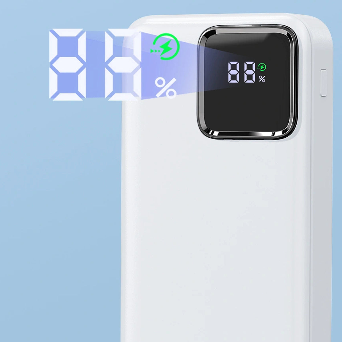 Wiwu JC-22 Dijital LED Ekran Şarj Göstergeli Type-C ve Lightning Kablolu Powerbank 22.5W 20000mAh - 10