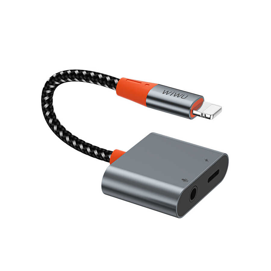Wiwu LT08 Konuşma Destekli Lightning To 3.5mm Aux Çevirisi Ses Adaptörü - 1