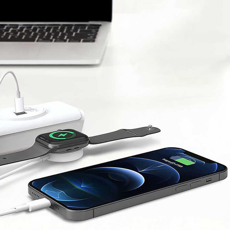 Wiwu M10 2 in 1 Kablosuz ve Lightning PD Şarj Kablosu
