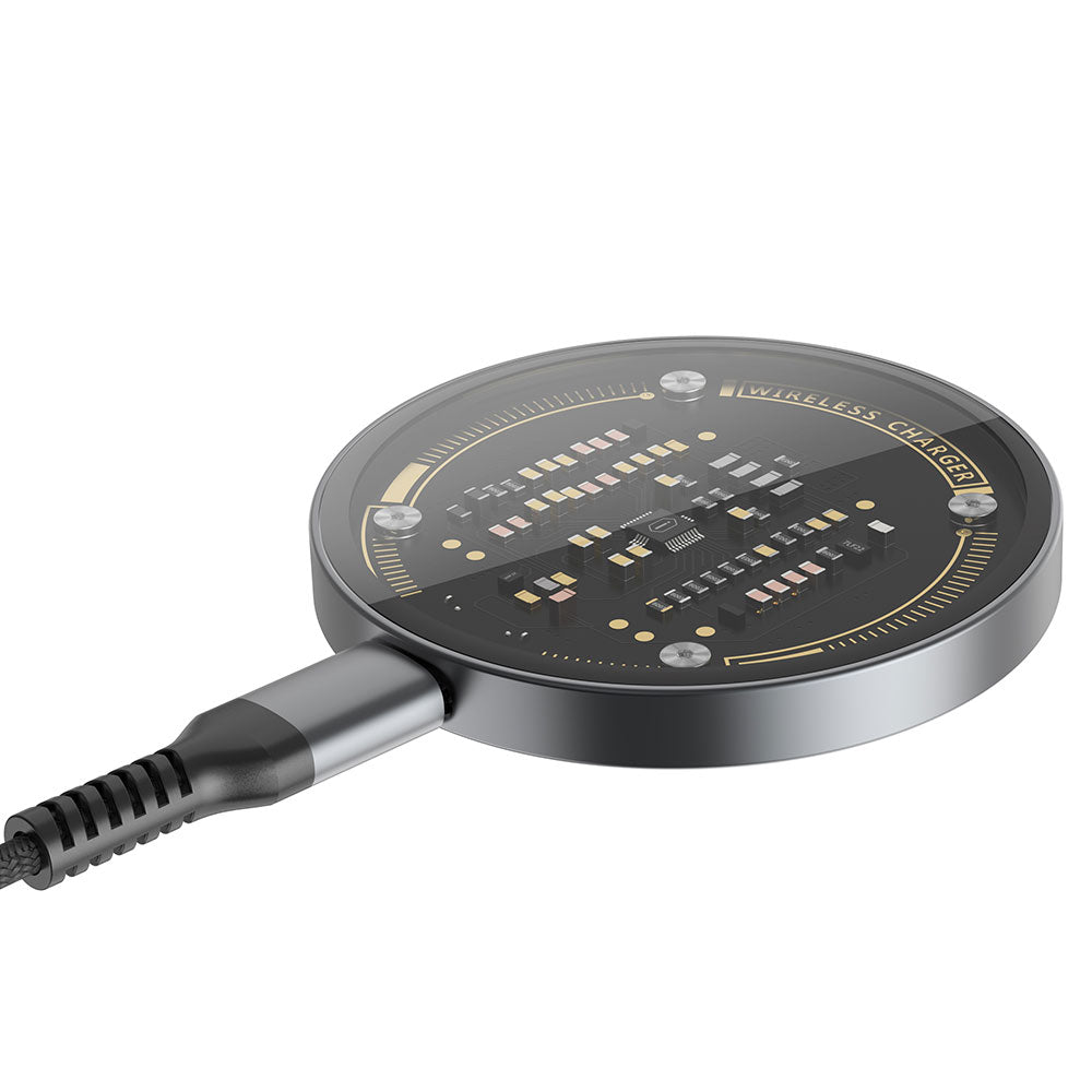 Wiwu M17 Magnetik Intelligent Transparan Ultra İnce Şeffaf 15W Android iOS Destekli Kablosuz Şarj Cihazı