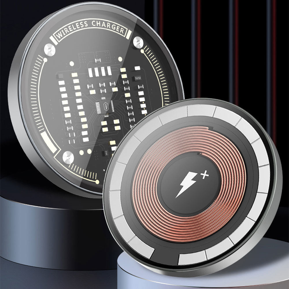 Wiwu M17 Magnetik Intelligent Transparan Ultra İnce Şeffaf 15W Android iOS Destekli Kablosuz Şarj Cihazı