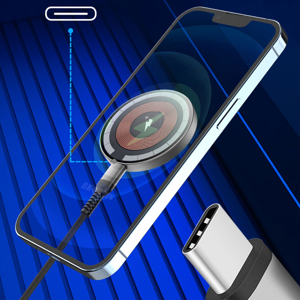 Wiwu M17 Magnetik Intelligent Transparan Ultra İnce Şeffaf 15W Android iOS Destekli Kablosuz Şarj Cihazı