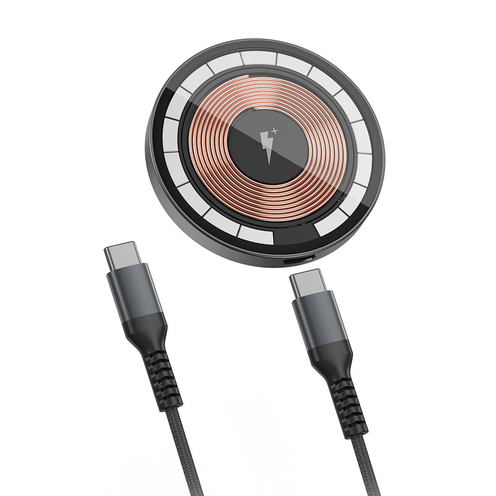 Wiwu M17 Magnetik Intelligent Transparan Ultra İnce Şeffaf 15W Android iOS Destekli Kablosuz Şarj Cihazı