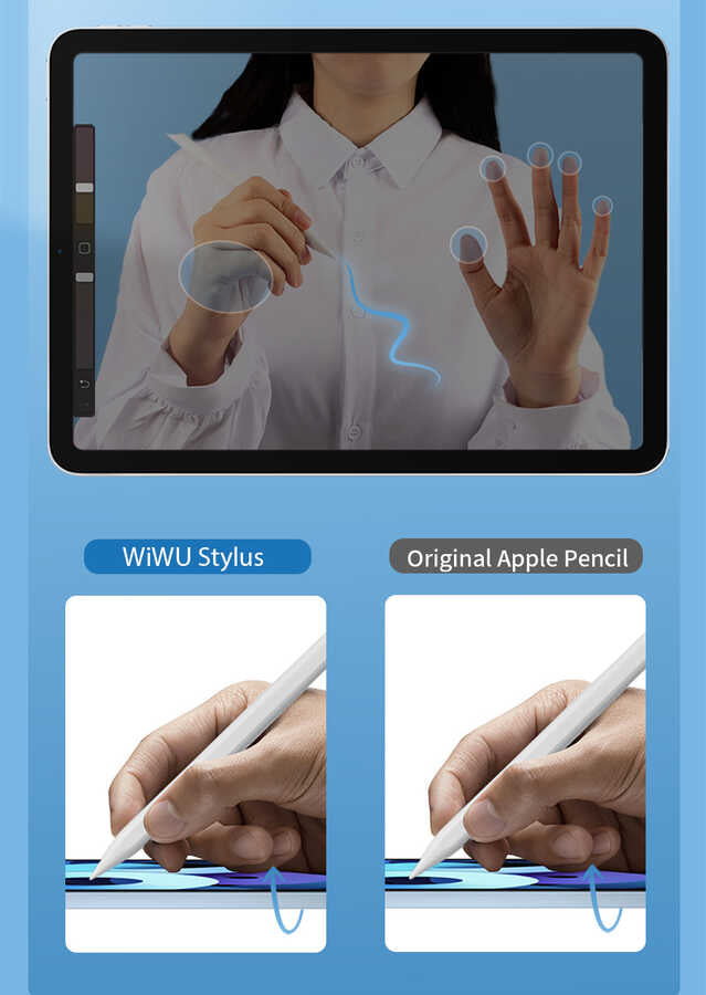 Wiwu Pencil L Dokunmatik Kalem Palm-Rejection Eğim Özellikli Çizim Kalemi - 9