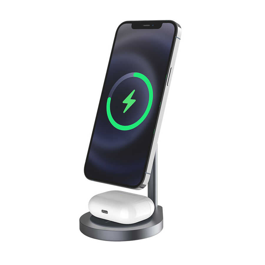 Wiwu Power Air X25 2 in 1 Kablosuz Şarj Standı - 1
