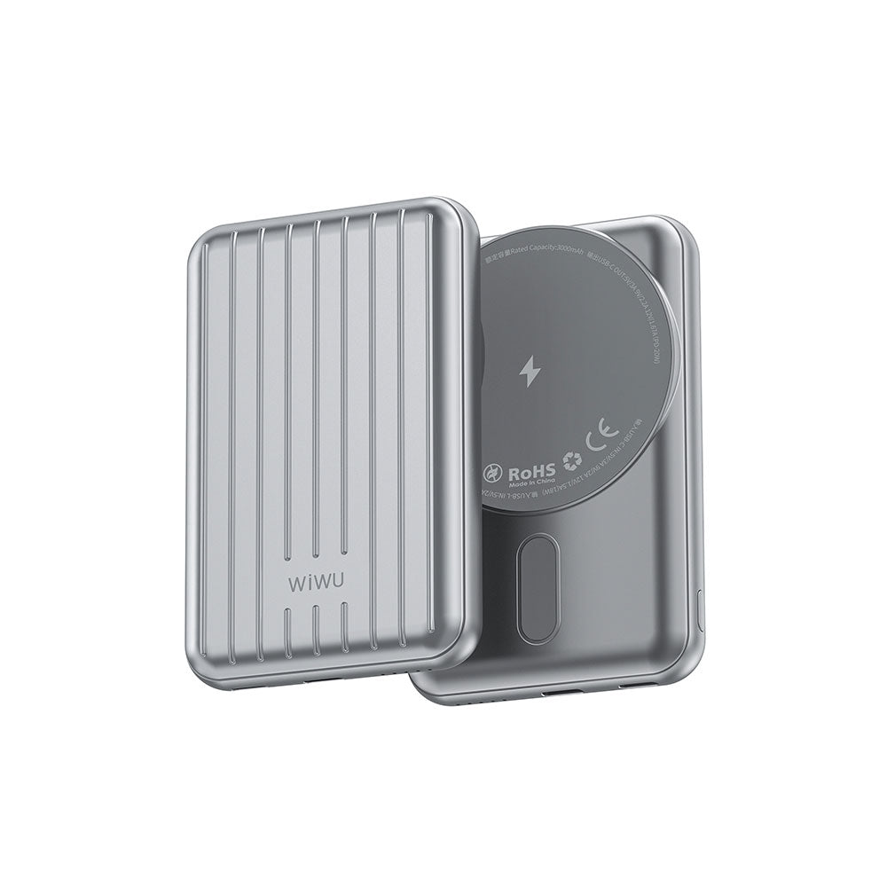 Wiwu PP02 Taşınabilir Wireless Şarj ve PD 15W 5000mAh Hızlı Şarj Özellikli Powerbank