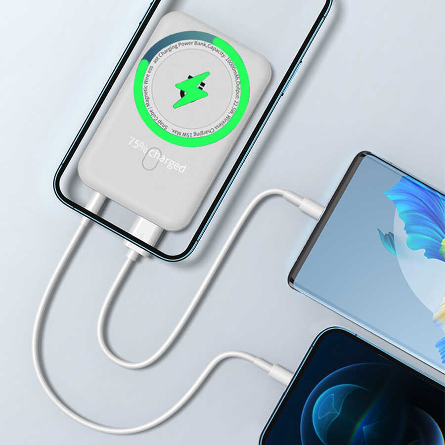 Wiwu SC10000 M-safe Mıknatıslı Kablosuz Powerbank - 7