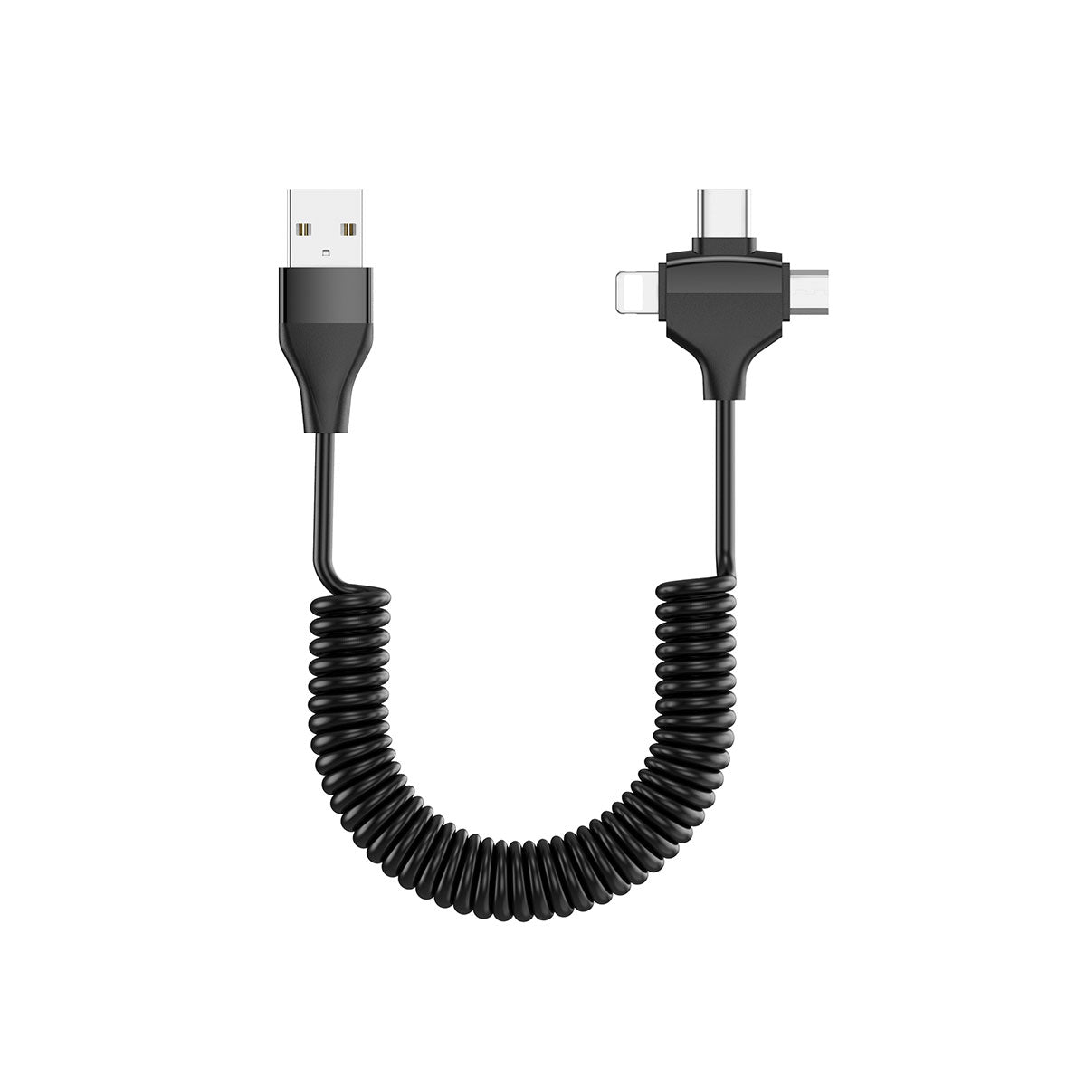 Wiwu Spiral Tasarımlı Micro Type-C ve Lightning 3in1 Spring Spiral Kablo 1m - 1