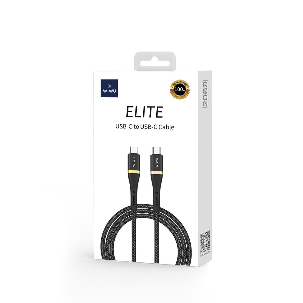 Wiwu Wi-C010 Elite Serisi Type-C to Type-C Hızlı Şarj Özellikli 100W 2 Metre Data ve Şarj Kablosu