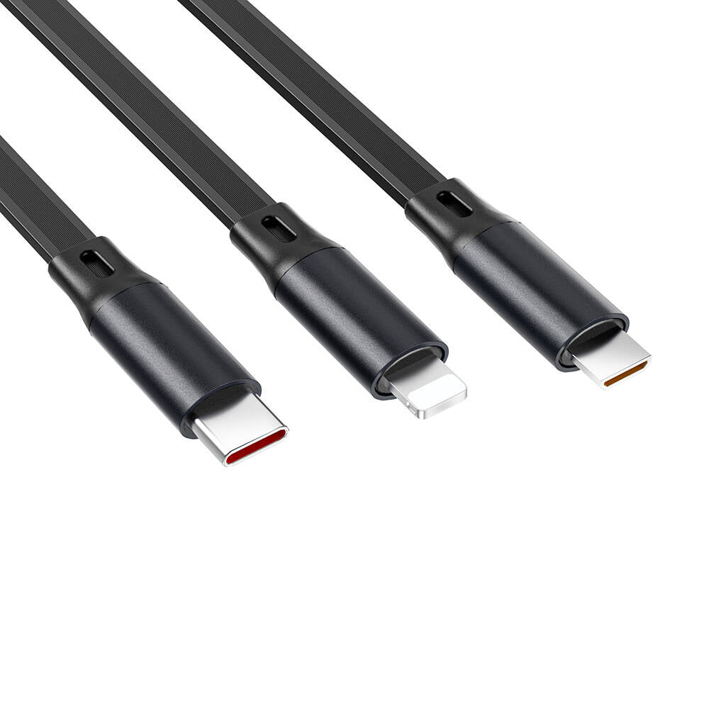 Wiwu Wi-C012 Masaüstü Düzenleyicili Type-C to C+Lightning+Micro Hızlı Şarj Kablosu 1.2M