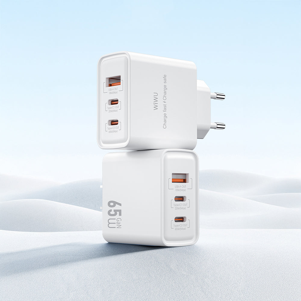 Wiwu Wi-G005 Essen Serisi GaN Tech PD 65W Hızlı Şarj Özellikli Şarj Başlığı