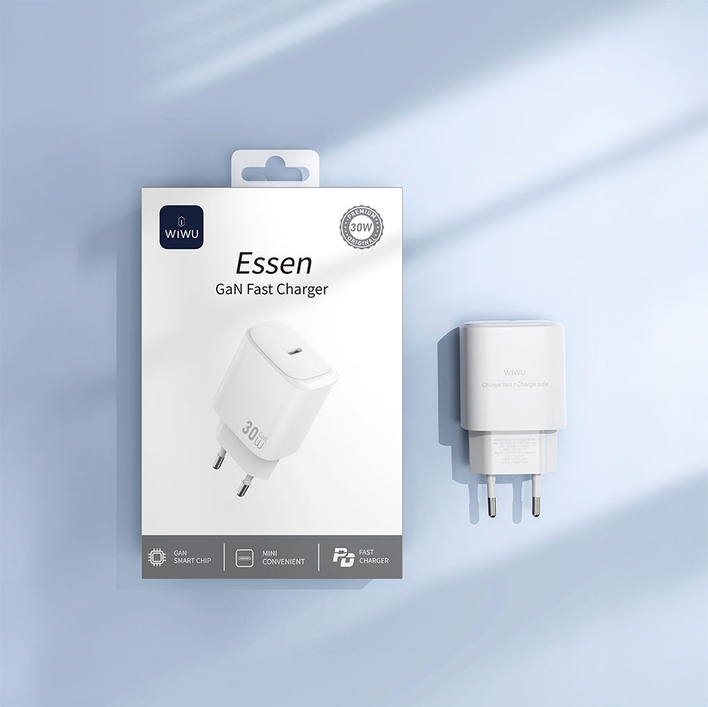 Wiwu Wi-G008 Essen Serisi GaN Tech PD 30W Hızlı Şarj Özellikli Şarj Başlığı