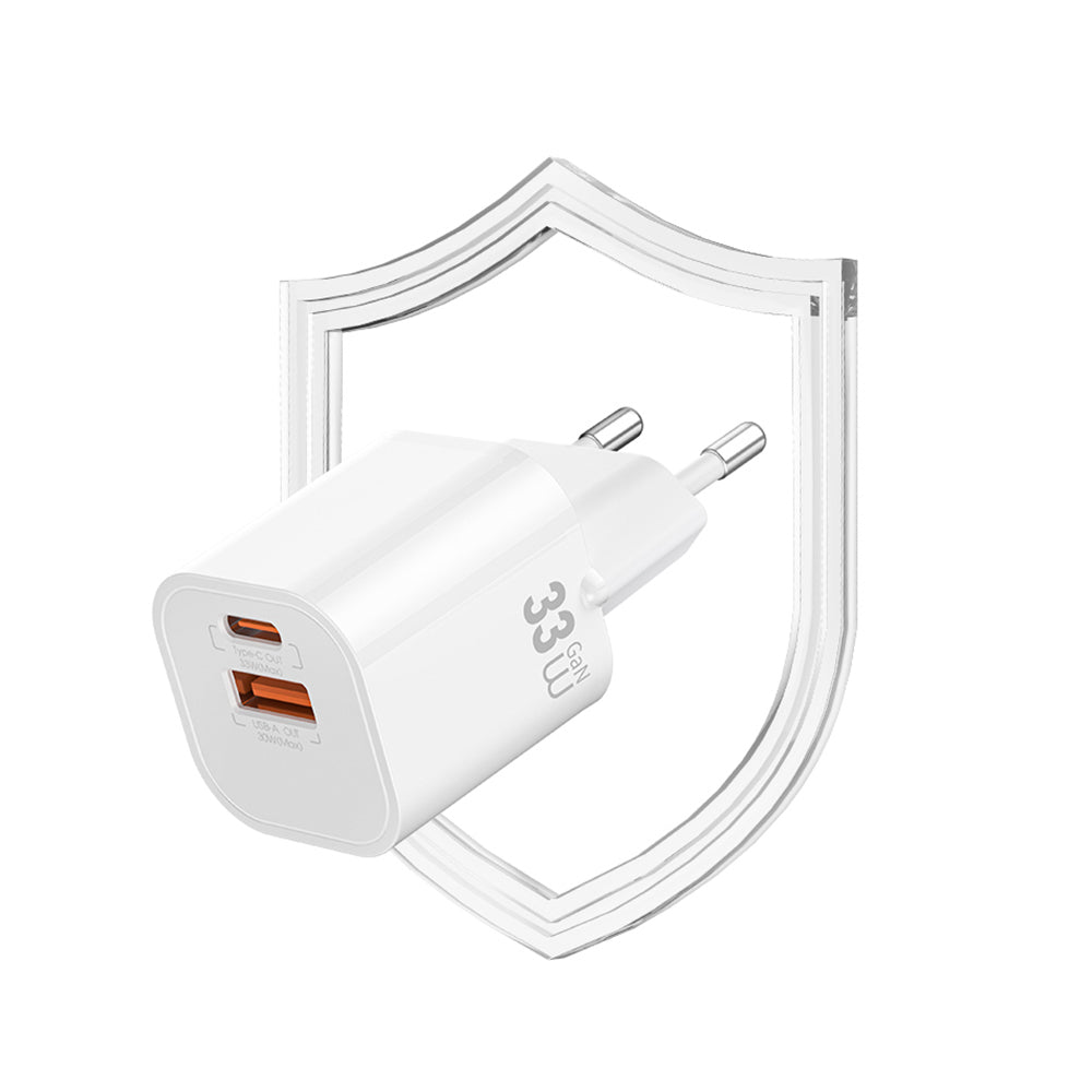 Wiwu Wi-G017 Cube Serisi Type-C PD & USB-A GaN Tech PD 33W Hızlı Şarj Özellikli Mini Şarj Başlığı