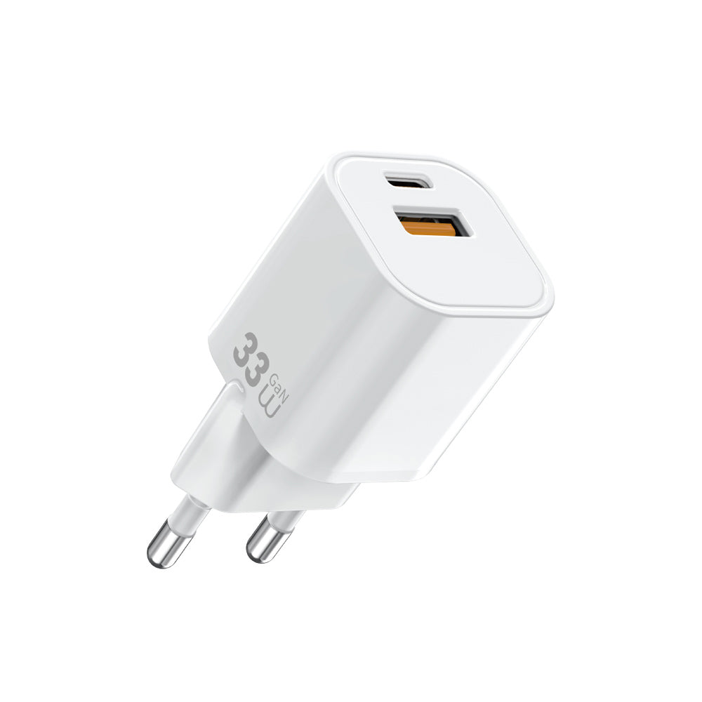 Wiwu Wi-G017 Cube Serisi Type-C PD & USB-A GaN Tech PD 33W Hızlı Şarj Özellikli Mini Şarj Başlığı