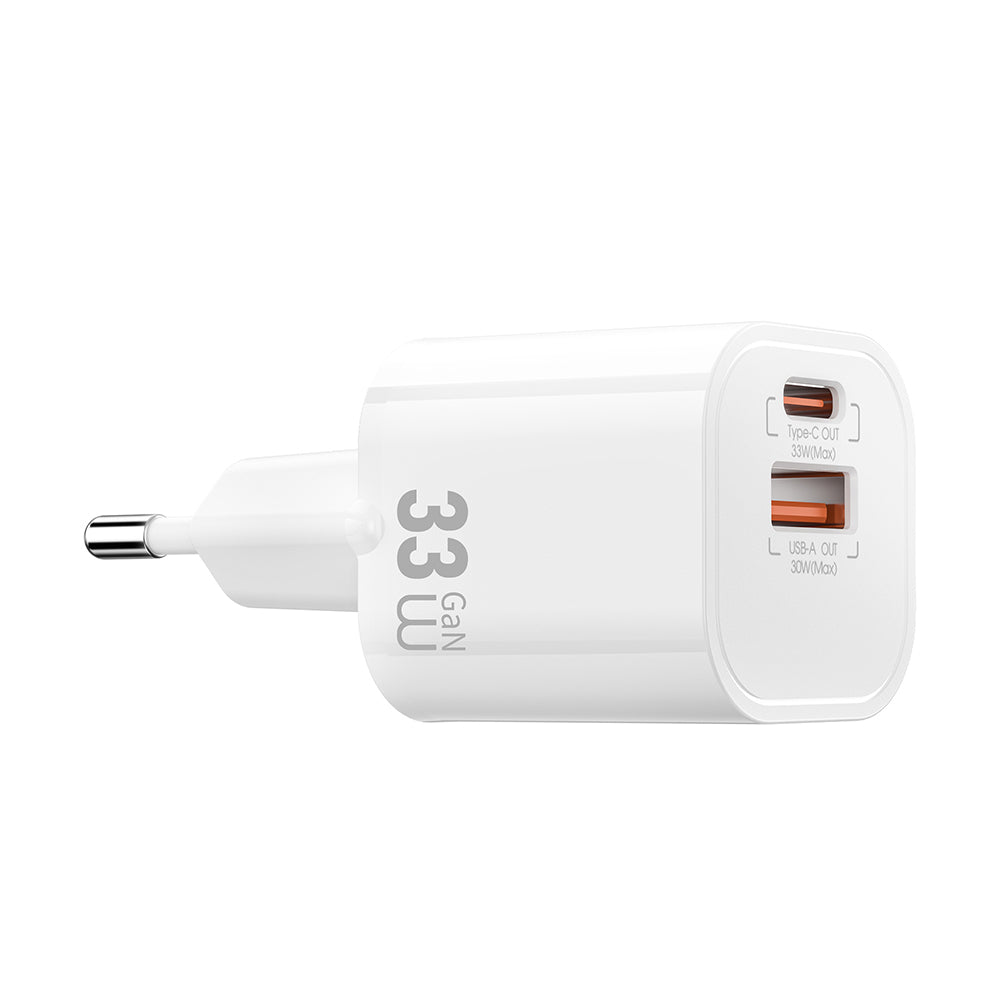 Wiwu Wi-G017 Cube Serisi Type-C PD & USB-A GaN Tech PD 33W Hızlı Şarj Özellikli Mini Şarj Başlığı